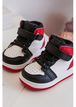 Buty Sportowe Dziecięce Wysokie Biało-Czerwone Teredite 105-1C ze sklepu ZAZOO w kategorii Buciki niemowlęce - zdjęcie 165817141