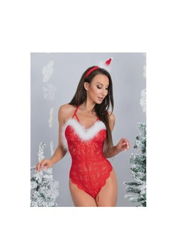 Erotyczny kostium Śnieżki LivCo Corsetti Fashion Santas Lace Lady 90705 S/M Czerwone (5907621627645). Bielizna erotyczna damska ze sklepu Rozetka.pl w kategorii Body damskie - zdjęcie 165852593