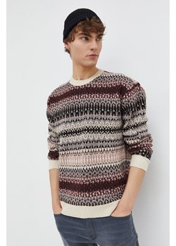 Hollister Co. sweter męski kolor beżowy ze sklepu ANSWEAR.com w kategorii Swetry męskie - zdjęcie 165867971