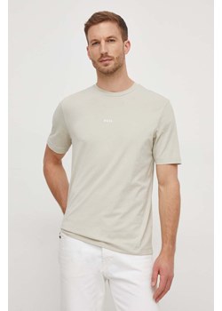 BOSS t-shirt BOSS ORANGE męski kolor beżowy gładki 50473278 ze sklepu ANSWEAR.com w kategorii T-shirty męskie - zdjęcie 165868043