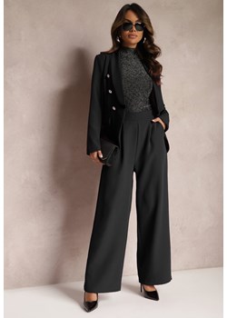 Czarne Szerokie Spodnie w Eleganckim Stylu Hanessame ze sklepu Renee odzież w kategorii Spodnie damskie - zdjęcie 165870372