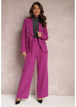 Fioletowe Szerokie Spodnie w Eleganckim Stylu Hanessame ze sklepu Renee odzież w kategorii Spodnie damskie - zdjęcie 165870382