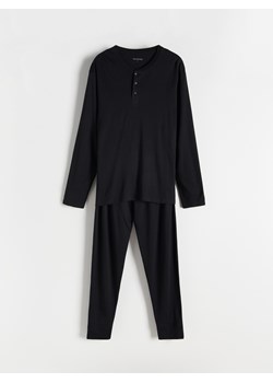 Reserved - Dwuczęściowa piżama z wiskozą - czarny ze sklepu Reserved w kategorii Piżamy męskie - zdjęcie 165876351