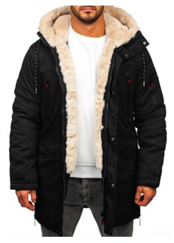 Czarna kurtka męska zimowa parka Denley 5M3123 ze sklepu Denley w kategorii Kurtki męskie - zdjęcie 165877941