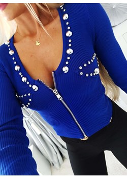 Sweter damski Felicja Perły Niebieski ze sklepu Iwette Fashion w kategorii Swetry damskie - zdjęcie 165878193