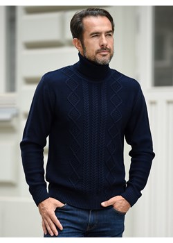 Sweter męski - wełna merino - Riccardo golf - granat - M ze sklepu Swetry Lasota w kategorii Swetry męskie - zdjęcie 165878272