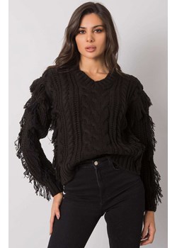 Sweter damski z wełną czarny CA-SW-3746.06, Kolor czarny, Rozmiar one size ze sklepu Primodo w kategorii Swetry damskie - zdjęcie 165882173