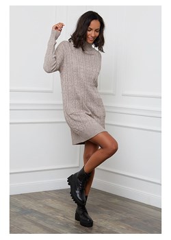 Soft Cashmere Sukienka dzianinowa w kolorze szarobrązowym ze sklepu Limango Polska w kategorii Sukienki - zdjęcie 165882542