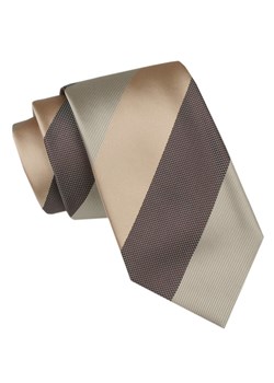 Krawat Męski - Alties - Duże Pasy w Odcienie Beżów KRALTS1026 ze sklepu JegoSzafa.pl w kategorii Krawaty - zdjęcie 165883460
