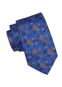Krawat Męski - Alties - Wzór w Kwiaty, Kolor Niebieski KRALTS1007 ze sklepu JegoSzafa.pl w kategorii Krawaty - zdjęcie 165883490