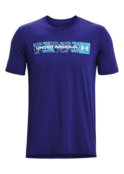 Under Armour Koszulka sportowa &quot;Camo Chest&quot; w kolorze niebieskim ze sklepu Limango Polska w kategorii T-shirty męskie - zdjęcie 165887452