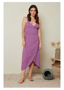 Le Monde du Lin Lniana sukienka w kolorze fioletowym ze sklepu Limango Polska w kategorii Sukienki - zdjęcie 165888310