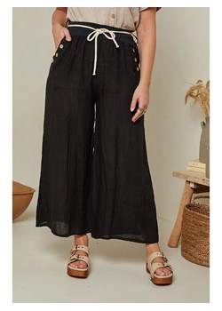 Curvy Lady Lniane spodnie w kolorze czarnym ze sklepu Limango Polska w kategorii Spodnie damskie - zdjęcie 165889963