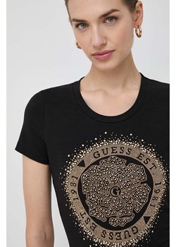 Guess t-shirt CAMELIA damski kolor czarny W4RI47 J1314 ze sklepu ANSWEAR.com w kategorii Bluzki damskie - zdjęcie 165894720