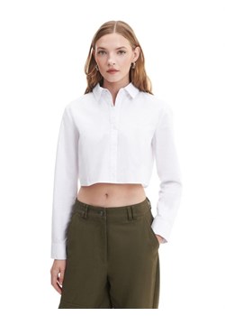 Cropp - Biała krótka koszula - biały ze sklepu Cropp w kategorii Koszule damskie - zdjęcie 165986793