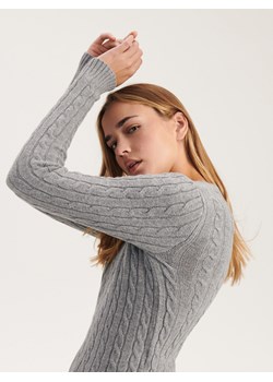 Reserved - Sweter o warkoczowym splocie - jasnoszary ze sklepu Reserved w kategorii Swetry damskie - zdjęcie 165992462