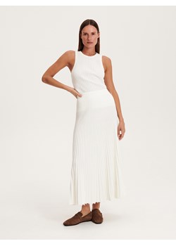 Reserved - Dzianinowa spódnica midi - złamana biel ze sklepu Reserved w kategorii Spódnice - zdjęcie 165993322