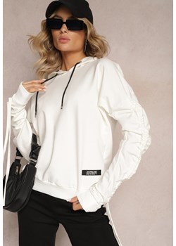 Biała Bluza Bawełniana z Kapturem Dolcean ze sklepu Renee odzież w kategorii Bluzy damskie - zdjęcie 165995874