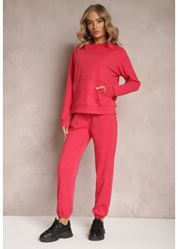 Ciemnoróżowy Dzianinowy Komplet Dresowy z Bluzą i Spodniami Amlore ze sklepu Renee odzież w kategorii Dresy damskie - zdjęcie 165996014