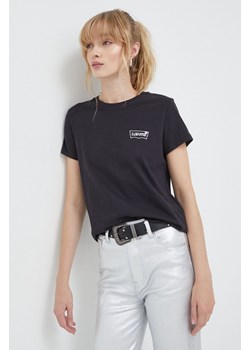 Levi&apos;s t-shirt bawełniany damski kolor czarny ze sklepu ANSWEAR.com w kategorii Bluzki damskie - zdjęcie 166005924
