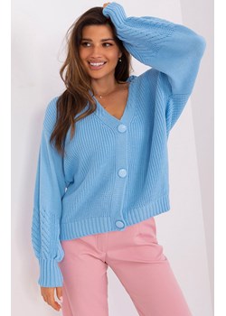 Sweter damski kardigan jasnoniebieski BA-SW-8014.17P, Kolor niebieski, Rozmiar one size, BADU ze sklepu Primodo w kategorii Swetry damskie - zdjęcie 166008903