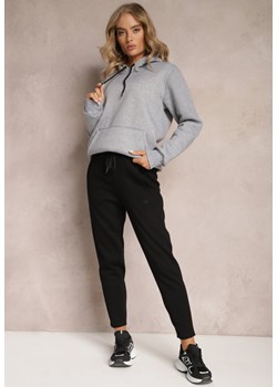 Czarne Spodnie Dresowe z Bawełny z Gumką w Talii i Troczkiem Panara ze sklepu Renee odzież w kategorii Spodnie damskie - zdjęcie 166012800