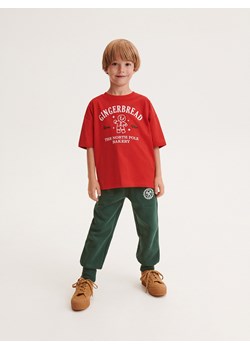 Reserved - Świąteczny t-shirt oversize - czerwony ze sklepu Reserved w kategorii T-shirty chłopięce - zdjęcie 166014074