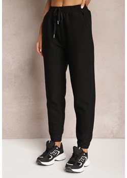 Czarne Dzianinowe Spodnie z Gumką w Pasie Matrila ze sklepu Renee odzież w kategorii Spodnie damskie - zdjęcie 166016053