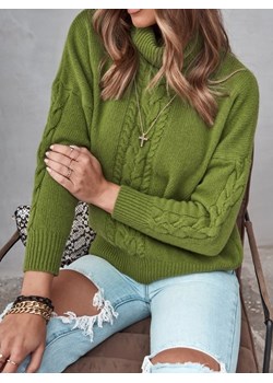 Sweter Tisha Zielony ze sklepu Lisa Mayo w kategorii Swetry damskie - zdjęcie 166017031