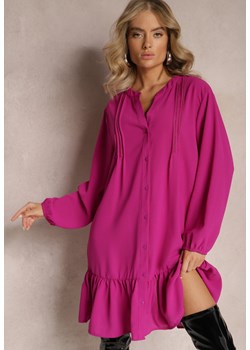 Fioletowa Koszulowa Sukienka Mini Galdra ze sklepu Renee odzież w kategorii Sukienki - zdjęcie 166017903