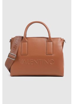 VALENTINO Brązowa torba z tłoczonym logo holiday re shopping ze sklepu outfit.pl w kategorii Torby Shopper bag - zdjęcie 166021380