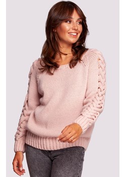 Sweter damski różowy BK090, Kolor różowy, Rozmiar L/XL, BeWear ze sklepu Primodo w kategorii Swetry damskie - zdjęcie 166026354