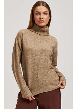 Sweter z golfem beżowy 4254, Kolor beżowy, Rozmiar XS, Moodo ze sklepu Primodo w kategorii Swetry damskie - zdjęcie 166026450
