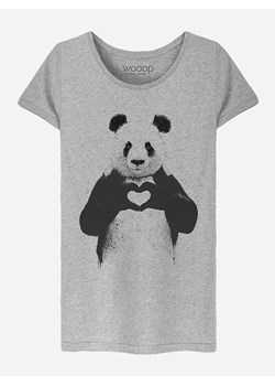 WOOOP Koszulka &quot;Love Panda&quot; w kolorze szarym ze sklepu Limango Polska w kategorii Bluzki damskie - zdjęcie 166034420