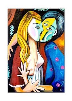 Reprodukcja namalowana olejem Pablo Picasso, Pocałunek, 60 x 90 cm ze sklepu ANSWEAR.com w kategorii Dekoracje ścienne - zdjęcie 166034973