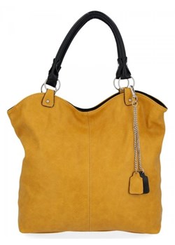 Torebka Damska Shopper Bag XL firmy Hernan Żółta ze sklepu torbs.pl w kategorii Torby Shopper bag - zdjęcie 166038751