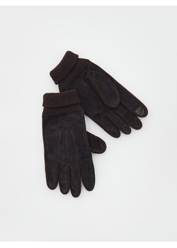 Reserved - Skórzane rękawiczki - brązowy ze sklepu Reserved w kategorii Rękawiczki męskie - zdjęcie 166041980