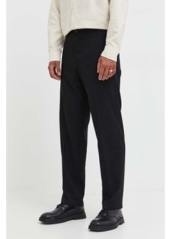 Samsoe Samsoe spodnie męskie kolor czarny proste ze sklepu PRM w kategorii Spodnie męskie - zdjęcie 166042453