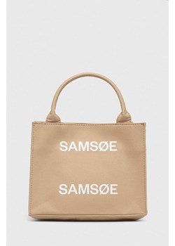 Samsoe Samsoe torebka Betty kolor beżowy ze sklepu PRM w kategorii Torby Shopper bag - zdjęcie 166042711
