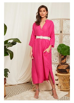 Lin Passion Lniana sukienka w kolorze różowym ze sklepu Limango Polska w kategorii Sukienki - zdjęcie 166043613