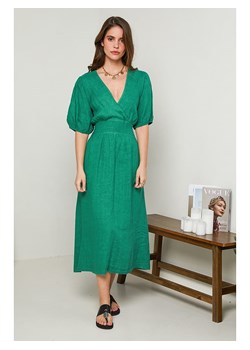 Rodier Lin Lniana sukienka w kolorze zielonym ze sklepu Limango Polska w kategorii Sukienki - zdjęcie 166043700
