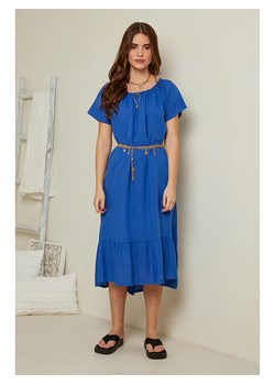 Rodier Lin Lniana sukienka w kolorze niebieskim ze sklepu Limango Polska w kategorii Sukienki - zdjęcie 166047134