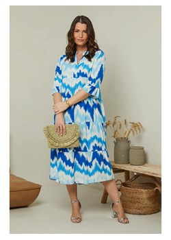 Curvy Lady Sukienka w kolorze niebieskim ze wzorem ze sklepu Limango Polska w kategorii Sukienki - zdjęcie 166049080