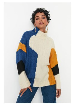 trendyol Sweter w kolorze żółto-niebiesko-beżowym ze sklepu Limango Polska w kategorii Swetry damskie - zdjęcie 166053653