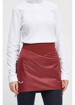 Salewa spódnica sportowa Sella TirolWool kolor bordowy mini prosta ze sklepu ANSWEAR.com w kategorii Spódnice - zdjęcie 166056051