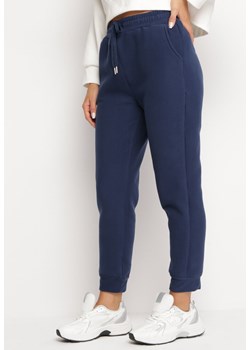 Granatowe Bawełniane Spodnie Dresowe Olidira ze sklepu Born2be Odzież w kategorii Spodnie damskie - zdjęcie 166060334