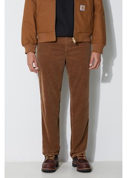 Carhartt WIP spodnie sztruksowe Simple Pant kolor brązowy proste I027217.1CN02 ze sklepu PRM w kategorii Spodnie męskie - zdjęcie 166070490