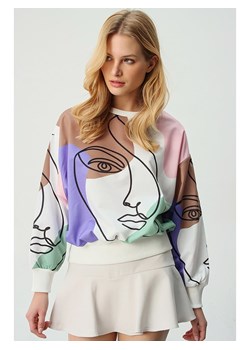 Trend Alacati Bluza w kolorze kremowo-fioletowo-karmelowym ze sklepu Limango Polska w kategorii Bluzy damskie - zdjęcie 166072292