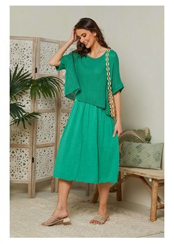 Lin Passion Lniana sukienka w kolorze zielonym ze sklepu Limango Polska w kategorii Sukienki - zdjęcie 166078954
