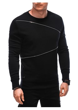 Bluza męska z ozdobnymi zamkami OM-SSNZ-22FW-005 - czarna V1 ze sklepu Edoti w kategorii Bluzy męskie - zdjęcie 166084650